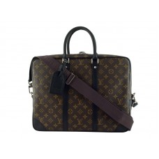 Pouzdro na cestovní dokumenty Louis Vuitton Monogram Macassar s dlouhým popruhem