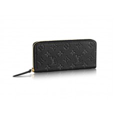 Louis Vuitton Monogram Empreinte Kožená peněženka Clemence Black