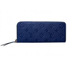 Louis Vuitton Monogram Empreinte Kožená peněženka Clemence Blue