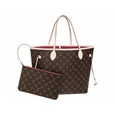 Monogram Louis Vuitton Canvas Neverfull Mm Pivoine