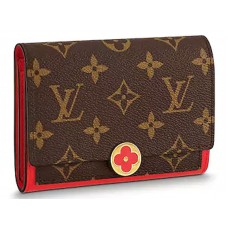 Kompaktní peněženka Louis Vuitton Flore Monogram Canvas Coquelicot m64587