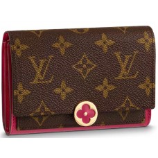 Kompaktní peněženka Louis Vuitton Flore Monogram Canvas Fuchsia m64588