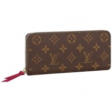 Plátěná peněženka Louis Vuitton Monogram Clemence fuchsiová m60742
