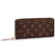 Plátěná peněženka Louis Vuitton Monogram Clemence Rose Bellerine m61298