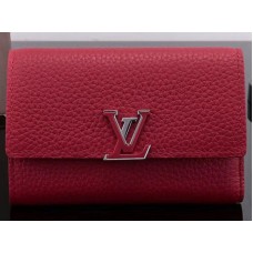 Kompaktní peněženka Louis Vuitton Taurillon z kůže Capucines Rubis m62158