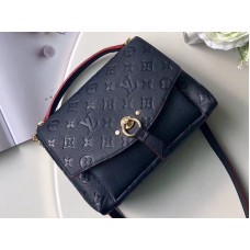 Louis Vuitton Monogram Empreinte kožená taška bílá BB tmavě červená m43781
