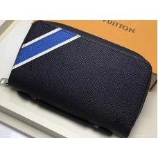 Kožená peněženka Louis Vuitton Taiga Stripe Zippy XL černá m64019-A