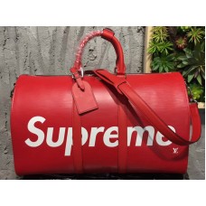 Louis Vuitton X Supreme Epi Leather Keepall Bandouliere 45 červená