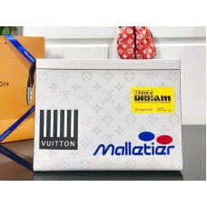 Monogram Louis Vuitton Canvas Chalk Pochette Voyage White m61692