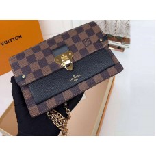 Louis Vuitton Damier plátěná peněženka Ebene Vavin Černá n60221