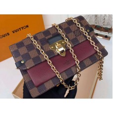 Louis Vuitton Damier plátěná peněženka Ebene Vavin Bordeaux n60222