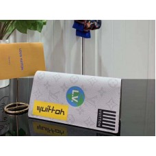 Plátěná peněženka Louis Vuitton Monogram Brazza bílá m67822