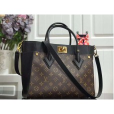 Louis Vuitton Monogram Canvas On My Side Telecí Kůže Černá M53823
