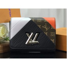 Kožená kompaktní peněženka Louis Vuitton Epi Twist béžová černá m67799