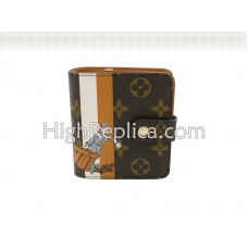 Kompaktní peněženka Louis Vuitton Monogram Groom na zip oranžová